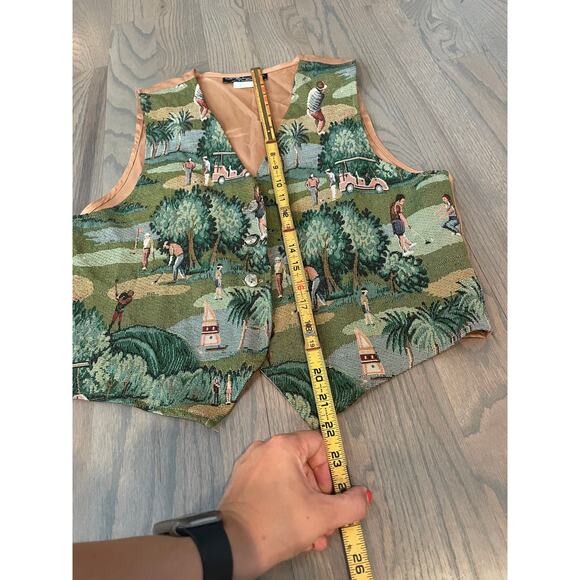 Vintage Golf Vest, Tapestry Design, Chelsea Studio, Large, Sports ~ 220713-MEL 8 - Picture 6 of 9